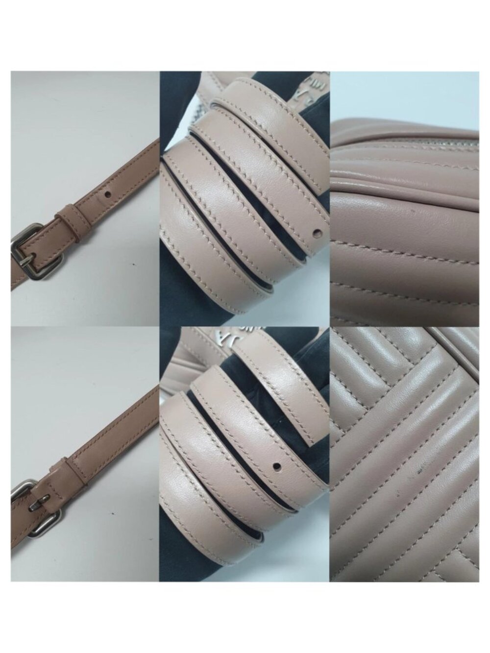 Authentic Prada Diagramme Camera Bag Nude Beige Leather Crossbody Chain Luxury - Picture 7 of 11